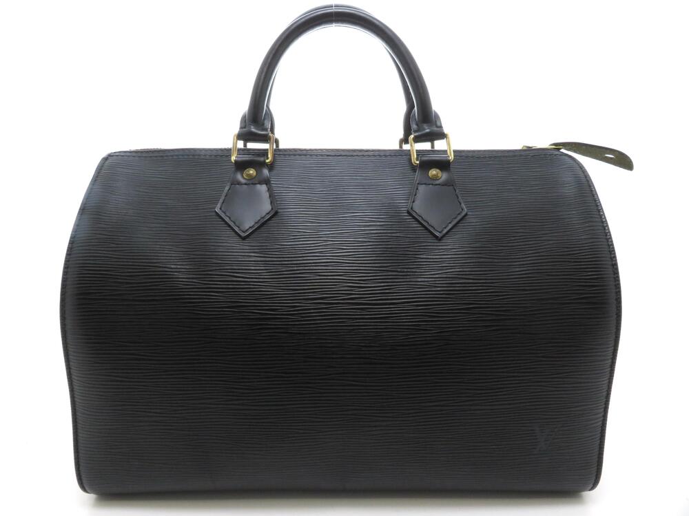 LOUIS VUITTON Epi Speedy Noir Black around Boston bag handbag